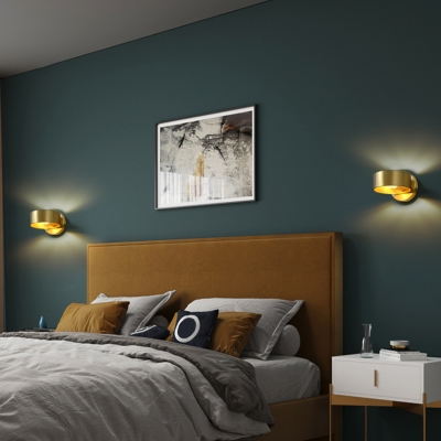 Brass Ring Wall Mount Light Postmodern 1-Bulb Metal Sconce Light for Living Room