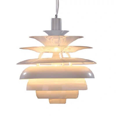 Nordic Artichoke Shaped Pendant Light Metal 1-Light Dining Room Ceiling Suspension Lamp