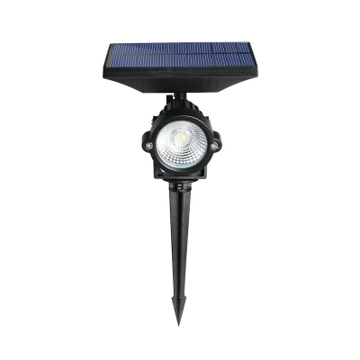 Bell Garden Solar Lawn Lamp Plastic Minimalist LED Ground Spotlight with Stake in Black