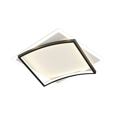 Creative Minimalist Square Ceiling Flush Light Metallic Bedroom LED Flush Mount Lighting