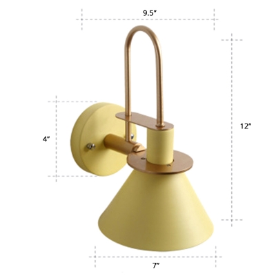 Horn Shaped Wall Mounted Reading Light Nordic Metal Single Bedroom Wall Lighting Fixture