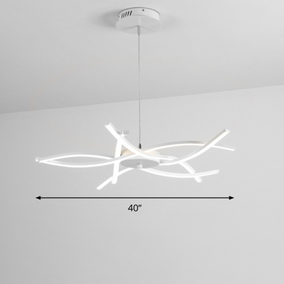 Simplicity Line Art Floral Pendant Lamp Aluminum Bedroom LED Chandelier Light Fixture