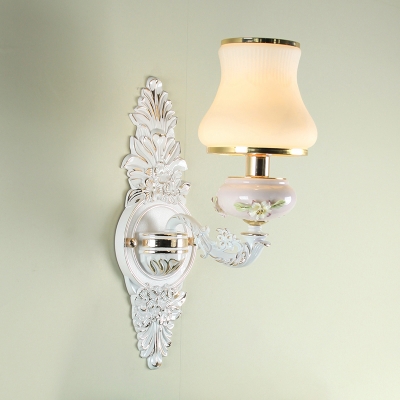 Traditional Candle Wall Lamp Metal Wall Mounted Light with Shade for Living Room