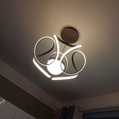 Flower-Like Metal Hanging Lamp Minimalistic LED Chandelier Light Fixture for Living Room