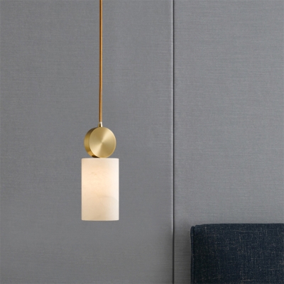 Geometric Shaped Ceiling Hang Light Postmodern Marble 1 Bulb Bedroom Suspension Lamp