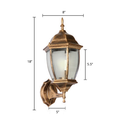 Glass Bell Wall Mounted Light Retro Single-Bulb Courtyard Sconce Lighting Fixture