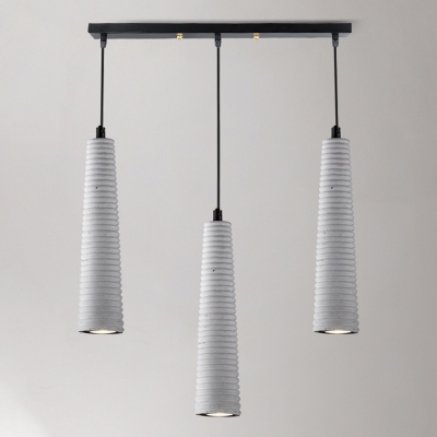 Tapered Cluster Pendant Light Nordic Cement 3-Light Grey Down Lighting for Dining Room