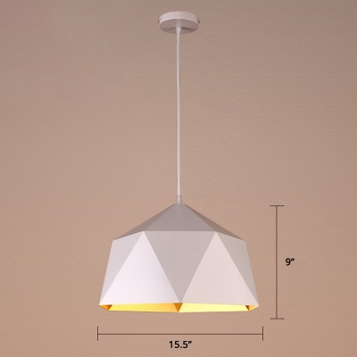 1-Head Pendulum Light Industrial Metal Geometric Hanging Pendant for Dining Room