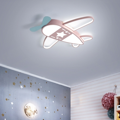 Airplane Flush Mount Ceiling Light Cartoon Acrylic LED Flush Light Fixture for Child Room