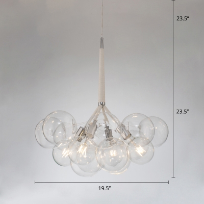 Bubbles Chandelier Light Minimalistic Clear Glass Dining Room Suspension Pendant