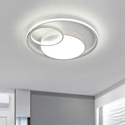 Halo Ring Shaped LED Flush Mount Minimalism Metal Bedroom Ceiling Flush Light Fixture