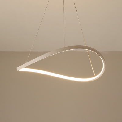 Ringed LED Pendant Light Fixture Minimalistic Metal Dining Room Ceiling Chandelier