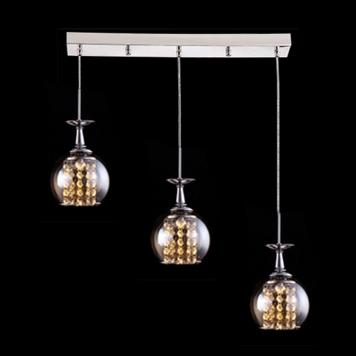 Lovely Sparkle of Crystal within Modern Glass Encasement and Unique Design Made Stunning Multi Light Pendant
