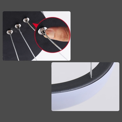 Multi Light Pendant Adjustable Height Light LED Pendant Light Metal Chandelier in 3 Colors
