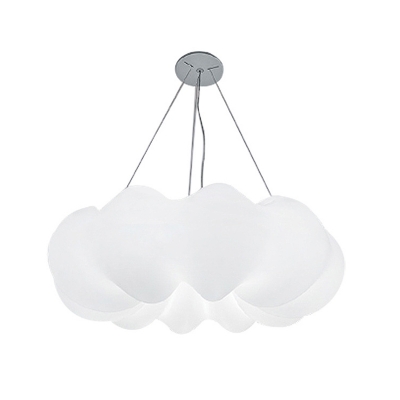 Plastic White Cloud Hanging Lamp Romantic Modern Ceiling Pendant for Bedroom in 3 Colors Light