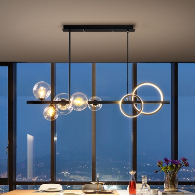 Ring and Globe Shaped Island Lighting LED Hanging Light for Dining Room