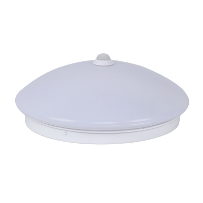 White Finish Schoolhouse Ceiling Fixture Modern Fashion LED Flush Light Fixture with Dome Glass Shade
