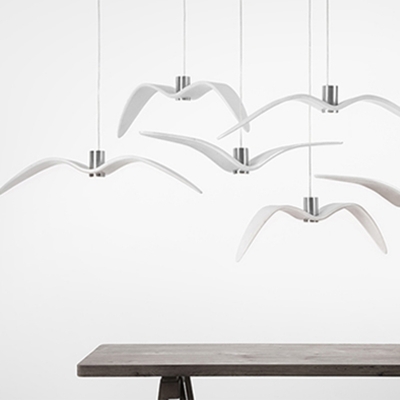 Decorative Seagull Suspension Lighting Resin Living Room LED Pendant Ceiling Light