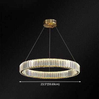 K9 Crystal Chandelier LED Minimalist Suspension Pendant Light for Living Room