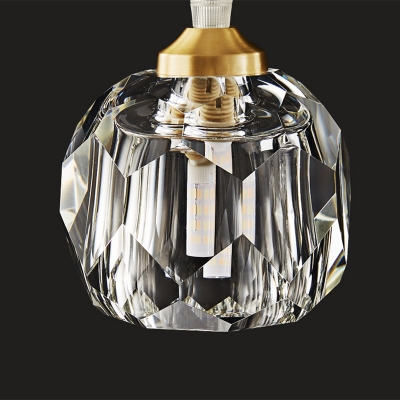 Kitchen Pendant Light Crystal 25 Inchs Wide Minimalist Suspended Lighting Fixture in Gold