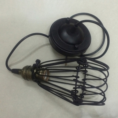 Vintage Black Industrial Rustic Metal Single Light LED Pendant Light Ceiling Lamp Shade for Warehouse