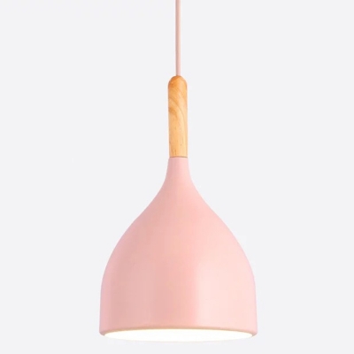 Candy Colored Onion Pendant Light 1 Light Modern Metal Ceiling Light with Adjustable Cord for Cafe