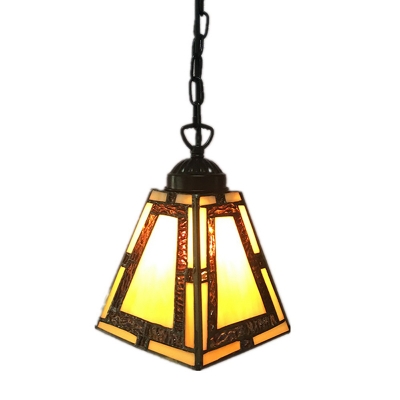 Cone Shade Tiffany Pendant Light in Stained Glass Decorative Mini Hanging Pendant 7