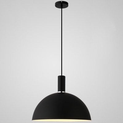 Metal Dome Shade Hanging Light Fixture Macaron Single Pendant Lamp in Multi Colors for Dining Room