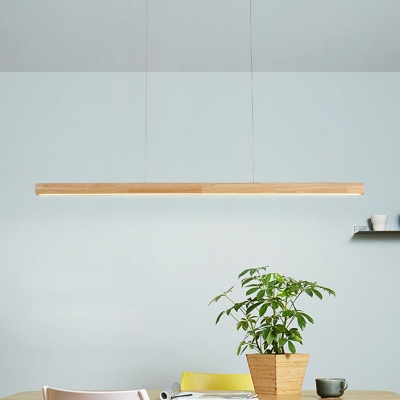 Modern Wood Pendant Light Linear Ceiling Fixture 2