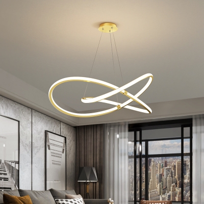 Twisting Metal Pendant Lamp Simplicity LED Ceiling Chandelier Light for Restaurant