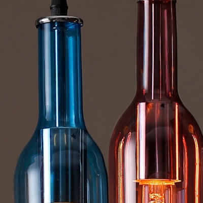5-Light Multi-Pendant Pendulum Light Industrial Clear Glass Hanging Lamp