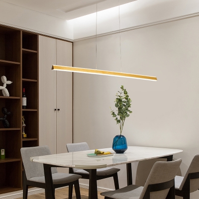 Elongated Tube Island Light Fixture Minimalist Metal LED Hanging Ceiling Light for Dining Room
