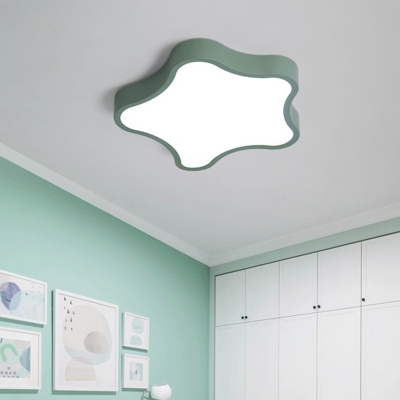 Star Shape Study Room Flush Mount Lighting 2 Inchs Height Acrylic Minimalist LED Flush Mount Fixture