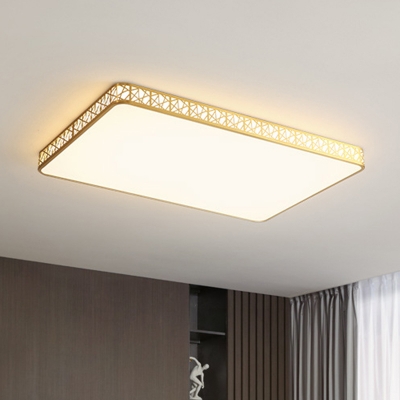 Acrylic Shade Flush Mount Light Stepless Dimming Light Contemporary LED Ceiling Flush Mount in Brass for Foyer