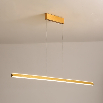 Elongated Tube Island Light Fixture Minimalist Metal LED Hanging Ceiling Light for Dining Room