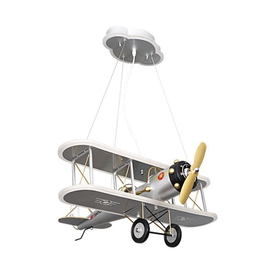 Metal Flyer Plane Pendant Light 26 Inchs Wide Kit Kids Ceiling Suspension Lamp for Boy's Bedroom