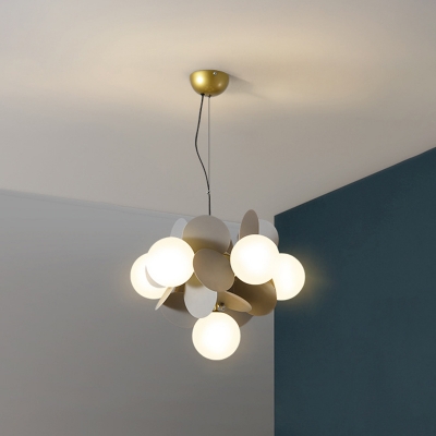 Modern Dendritic Chandelier Lamp White Glass Pendant Light Bedroom Hanging Light