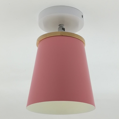 1 Light Modern Semi Flush Mount Metallic Flush Mount Lamp for Baby Nursery Room