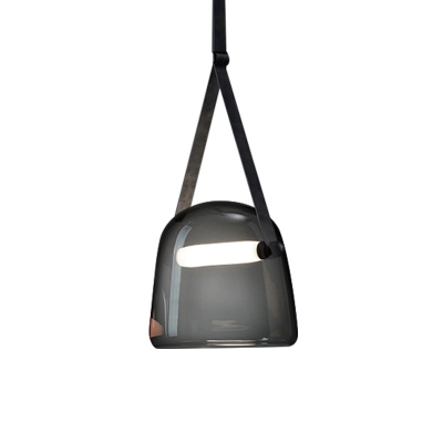Barrel Glass Shade Pendant Lamp Contemporary LED Light 8