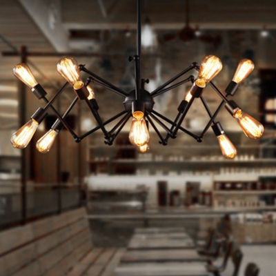 Black Spider Pendant Lighting Industrial Style Iron for Bedroom Living Room Ceiling Chandelier
