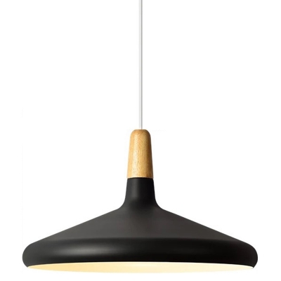 Cone Shade Hanging Pendant Lamp Macaron Metal Shade Drop Light for Bedroom