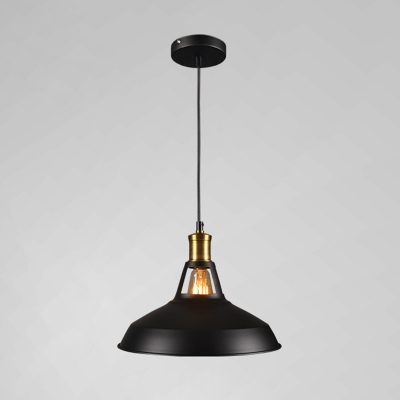 Industrial Single Light Pendant Light in Barn Style Metal Shade for Warehouse