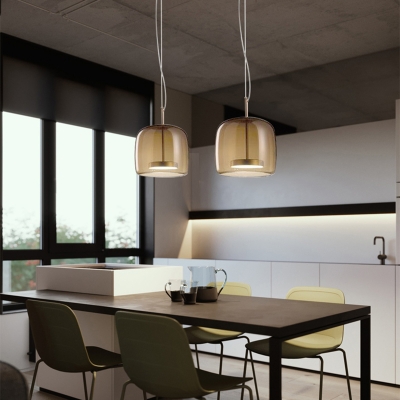 Single Pendant Lamp Nordic Style Glass Shade Restaurant Dining Room Hanging Lighting