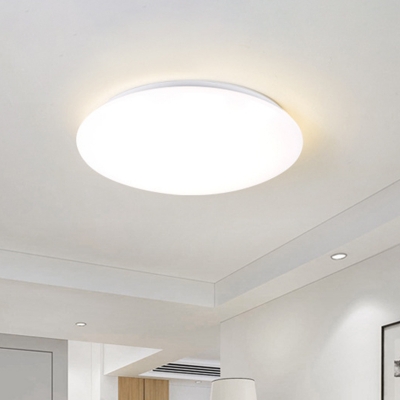 White Finish Schoolhouse Ceiling Fixture Modern Fashion LED with Dome Glass Shade Flush Light Fixture