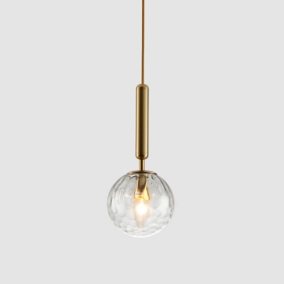 Ball LED Suspension Light Contemporary Hand Blown Glass Accent Drop Light for Bedroom