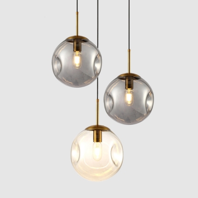 Designers Style Globe Pendant Light Glass 1 Bulb Suspension Light for Bedroom
