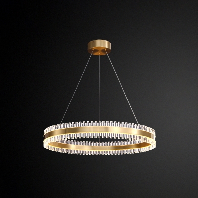 Golden Ring Hanging Light Fixtures Contemporary Metal and Glass Hanging Lights for Dining Room