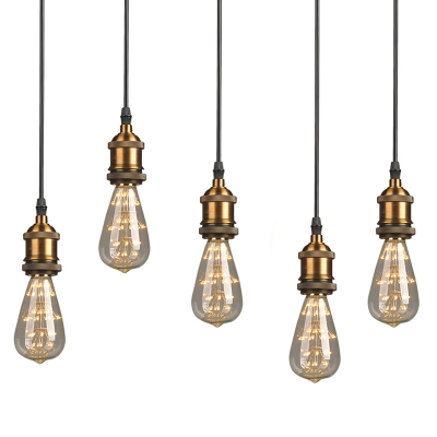 Industrial Simple 1 Bulb LED Pendant Lighting in Gold for Warehouse