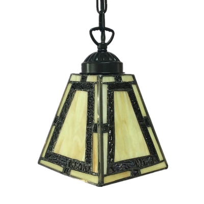 Cone Shade Tiffany Pendant Light in Stained Glass Decorative Mini Hanging Pendant 7