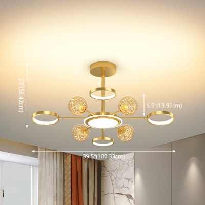 Ring and Globe Shape Chandelier Metal Shade 23